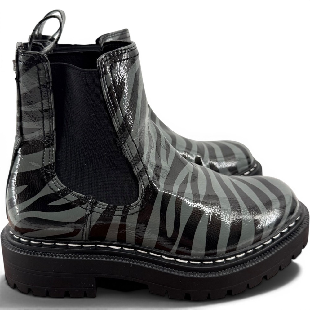 Circus by Sam Edelman Ankle Boots Black Gray Zebra Print Platform Women 7.5